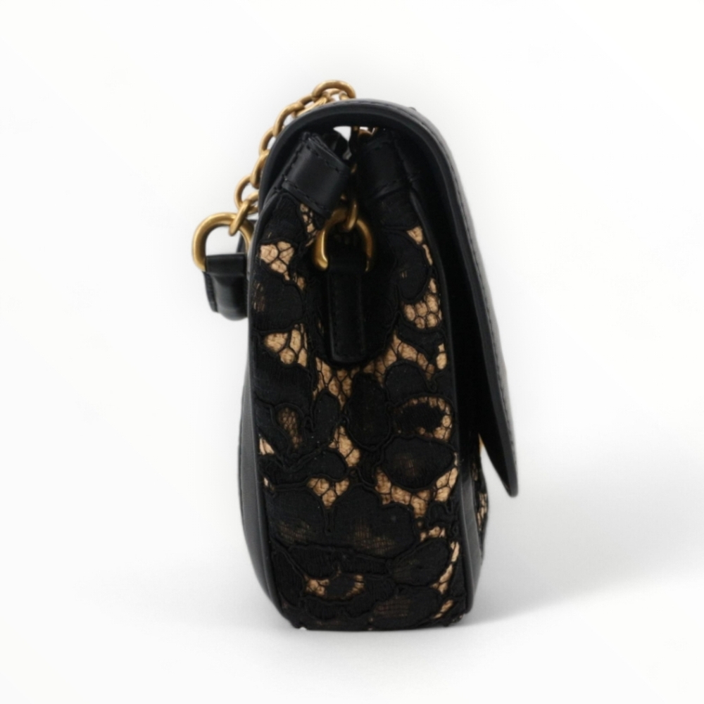 Dolce & Gabbana Black Lace & Beige Crossbody Bag with Gold Hardware authentic - Picture 4 of 13